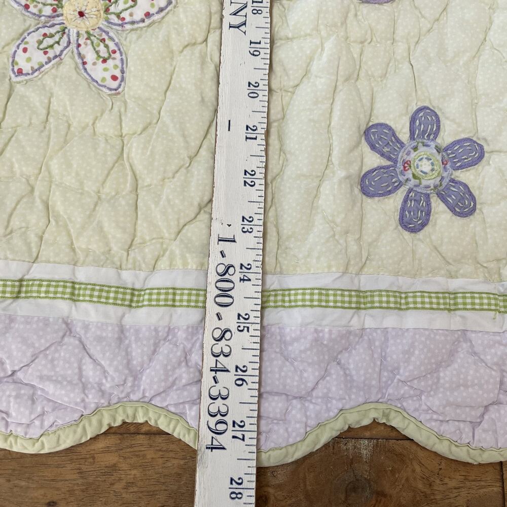 Pottery Barn Kids Quilted Pillow Sham Standard Floral Patchwork Tie Back - Picture 9 of 12